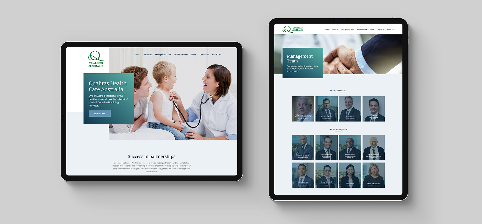 Qualitas Health web design